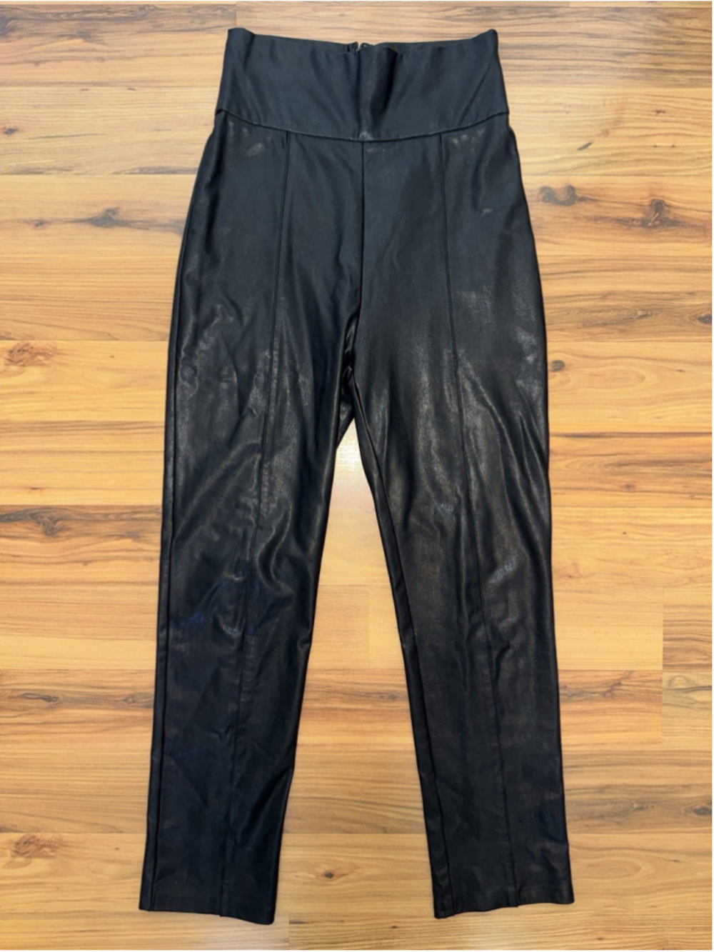 Amanda Uprichard Romana Faux Leather Pants Black High Rise Moto Chic S